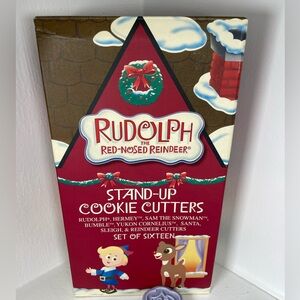 🆕Rudolph Stand-Up Cookie Cutters Set 2 piece 8 characters plastic Christmas